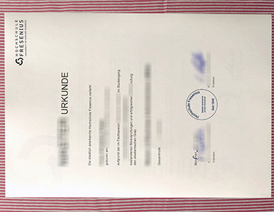 Hochschule Fresenius urkunde certificate
