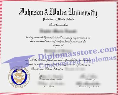 Johnson & Wales University diploma certificate