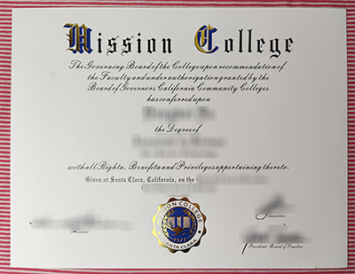Mission College diploma certificate