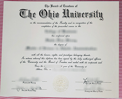 Ohio University diploma certificate