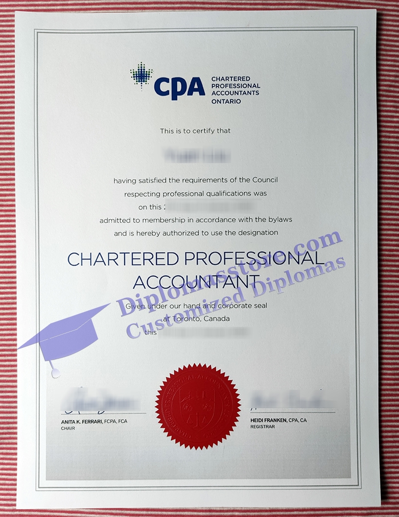 CPA Ontario certificate, Canada CPA certificate,