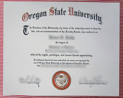 Oregon State University diploma certificate