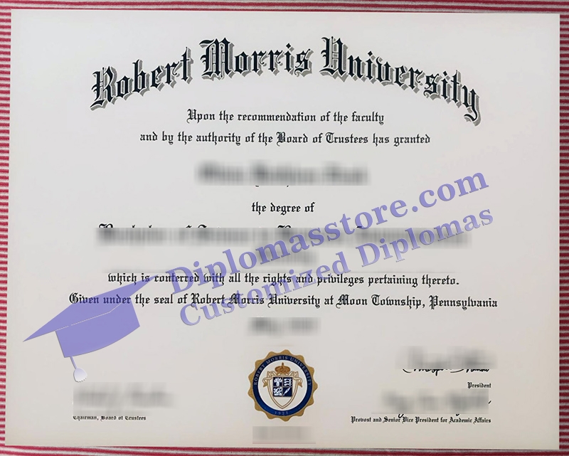 Robert Morris University diploma, Robert Morris University certificate,