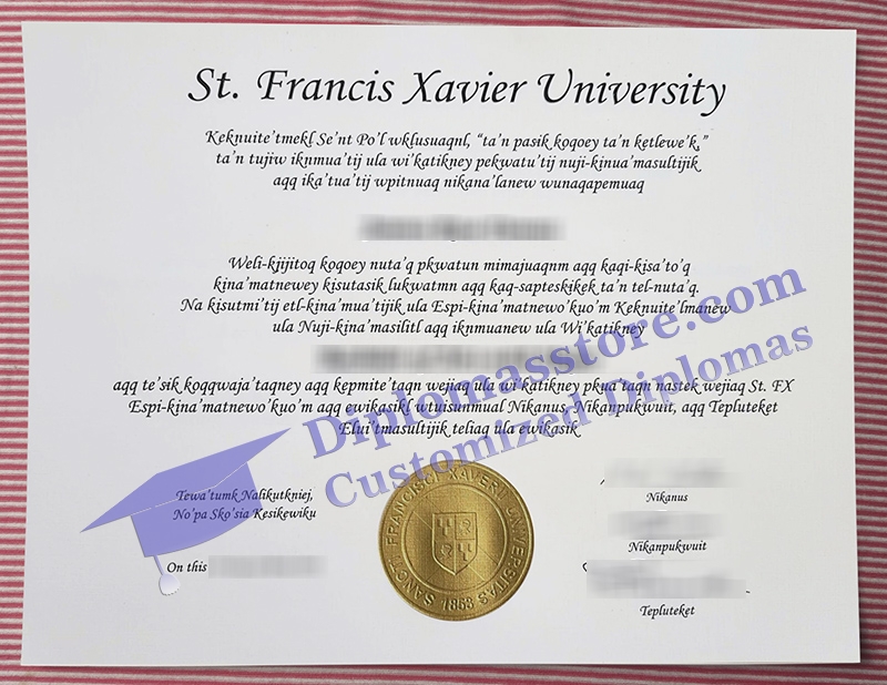 St. Francis Xavier University diploma, StFX degree certificate,