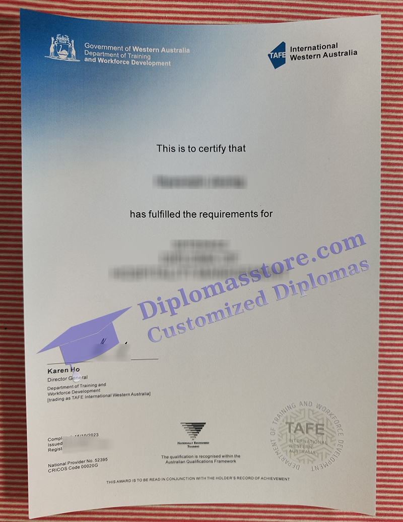 TAFE International WA certificate