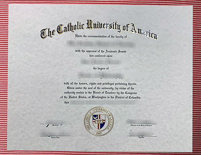 Catholic University of America diploma certificate