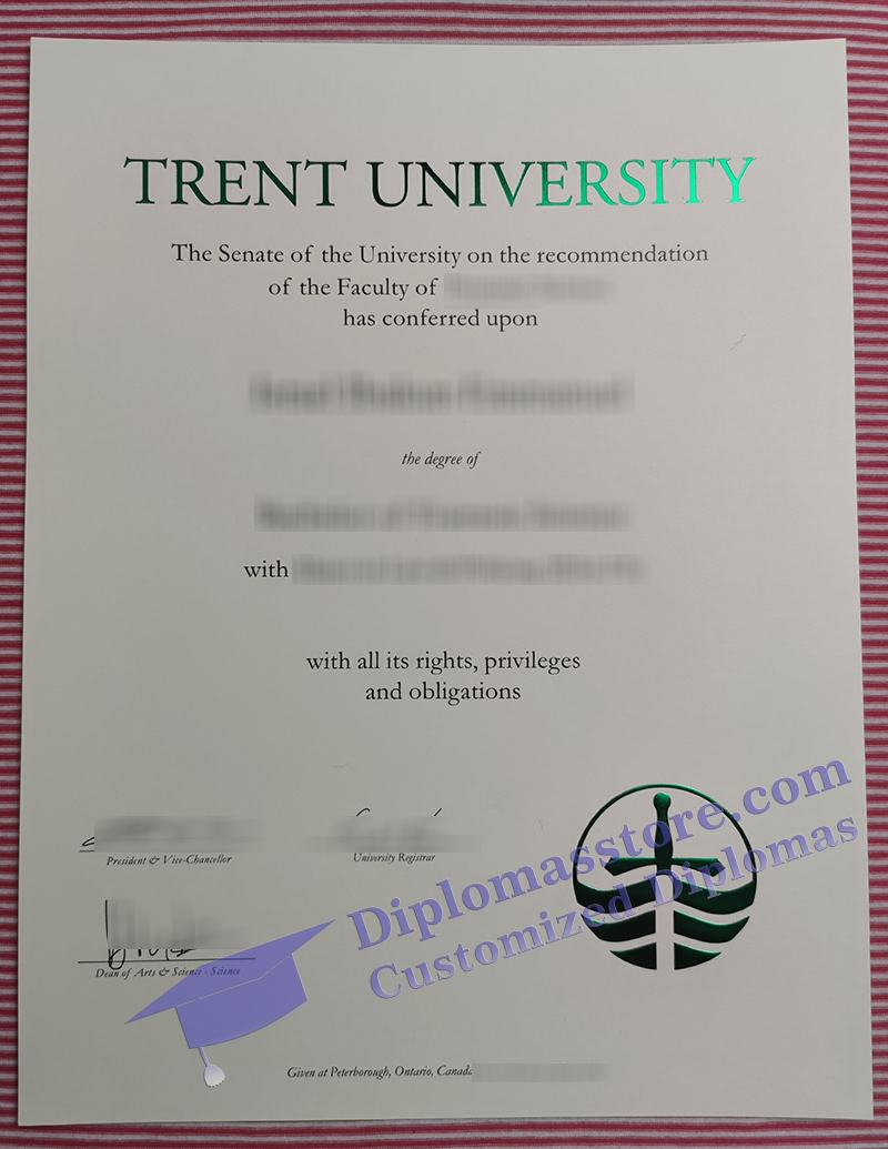 Trent University diploma, Trent University certificate,