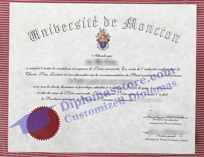 Université de Moncton diploma, Université de Moncton certificate,