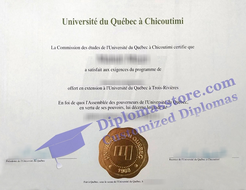 Université du Québec à Chicoutimi diploma, University of Québec at Chicoutimi certificate,