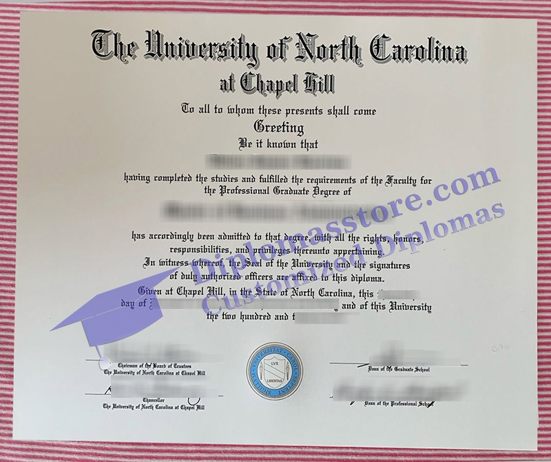 UNC-Chapel Hill diploma, University of North Carolina at Chapel Hill degree,