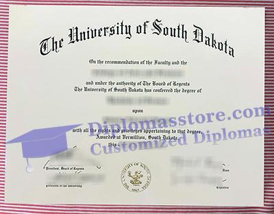 University of South Dakota diploma certificate