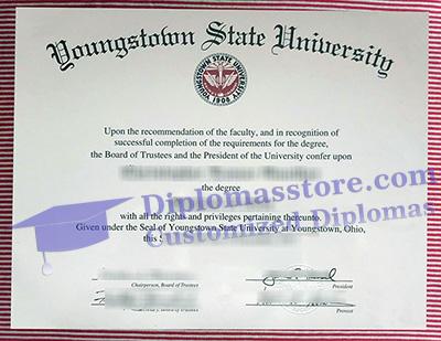 Youngstown State University diploma certificate