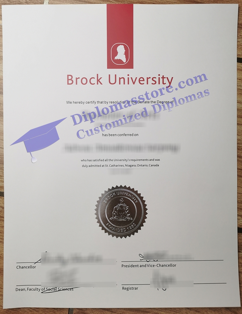 Brock University diploma, Brock University certificate,