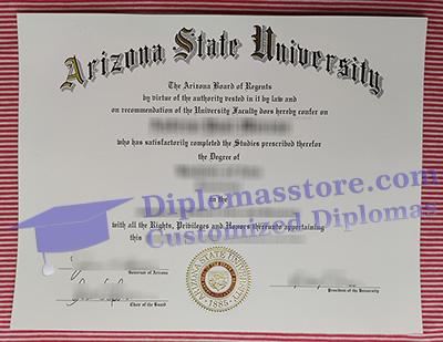 Arizona State University diploma certificate