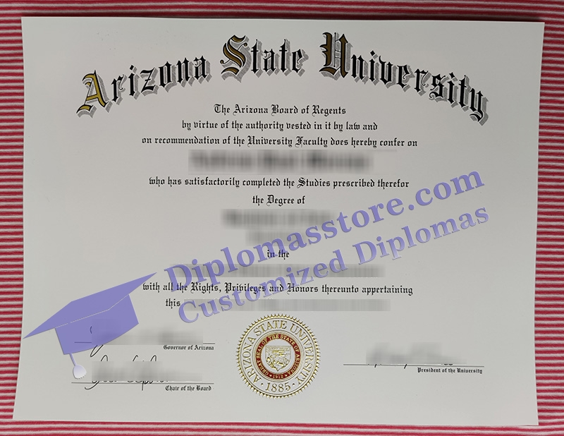 Arizona State University diploma, ASU diploma certificate,
