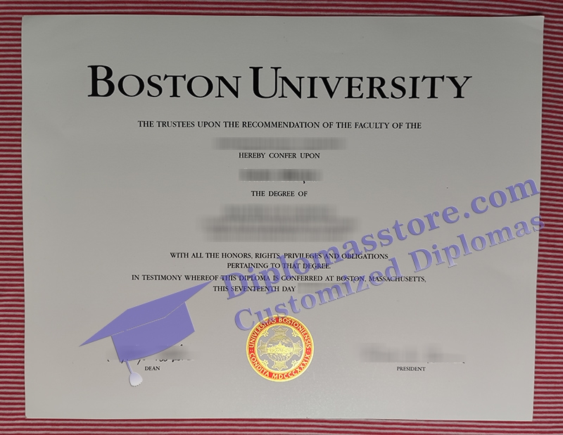 Boston University diploma, Boston University certificate,