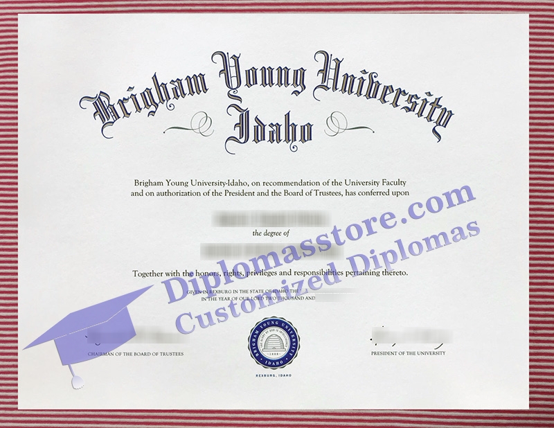 Brigham Young University Idaho diploma, BYU Idaho certificate,