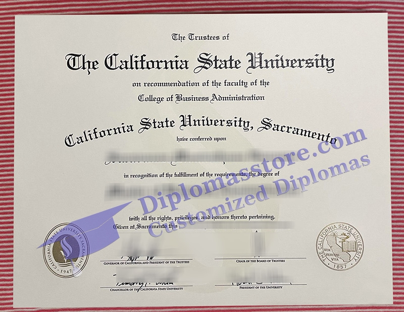 Sacramento State diploma, CSU Sacramento certificate,