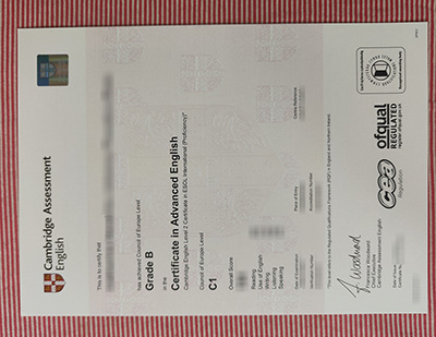 Cambridge CAE certificate