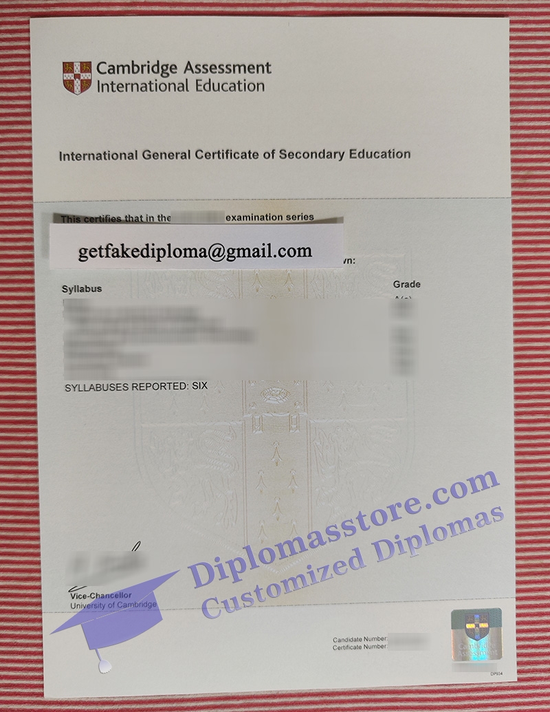 Cambridge IGCSE certificate, fake IGCSE certificate,