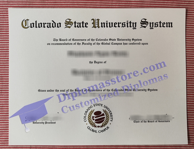 CSU Global diploma, Colorado State University System certificate,