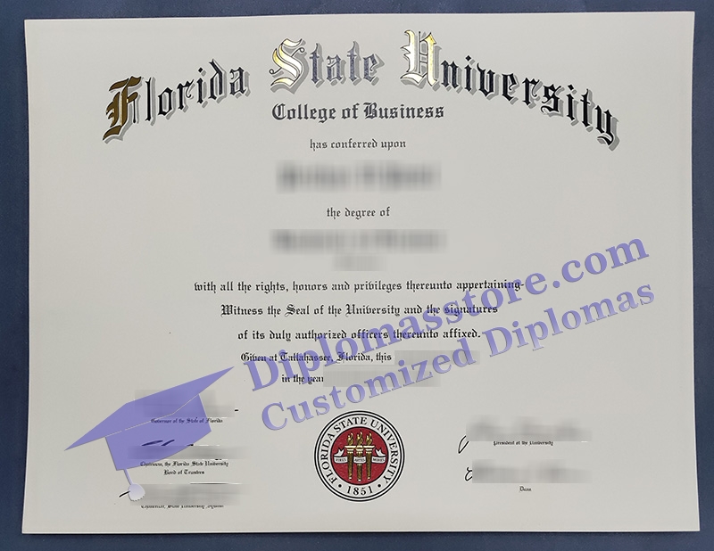 Florida State University diploma, Florida State University certificate,