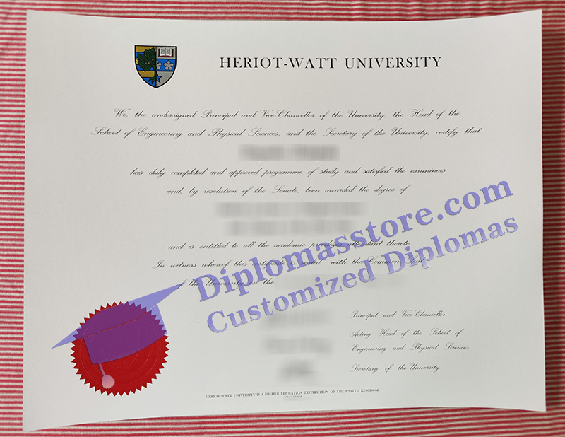 Heriot-Watt University degree, Heriot-Watt University certificate,