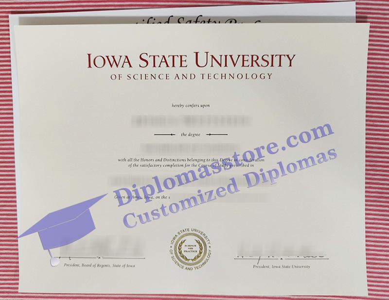 Iowa State University diploma, ISU certificate,