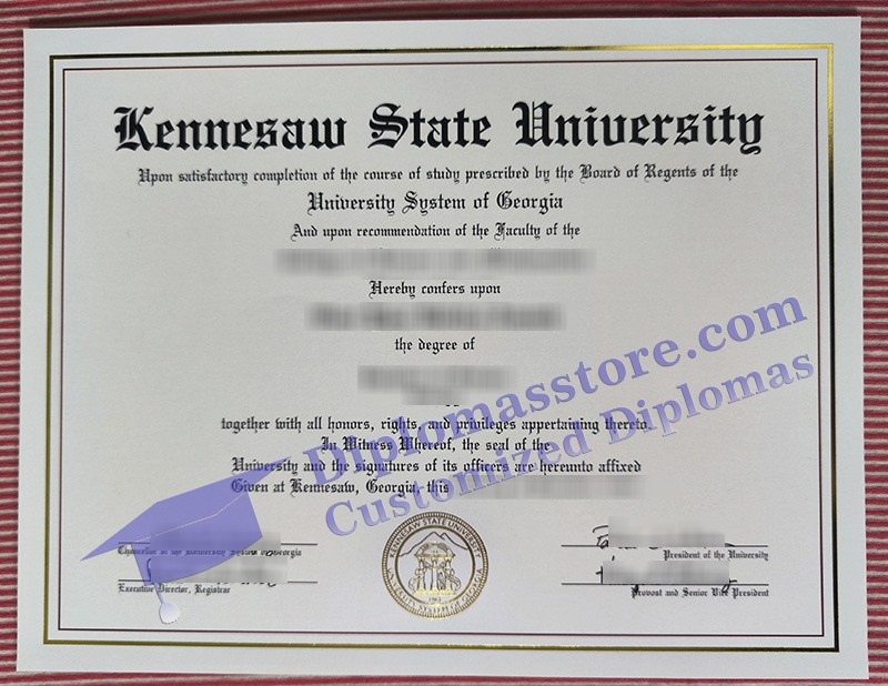 Kennesaw State University diploma, KSU certificate,