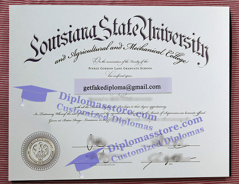 Louisiana State University diploma, Louisiana State University degree,