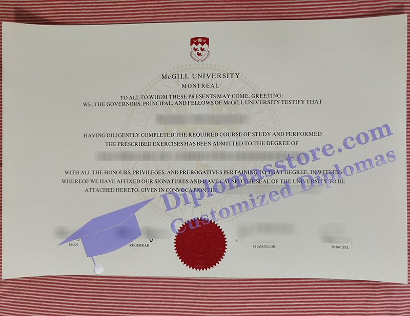 Mcgill University certificate, Mcgill University diploma,