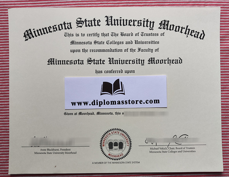 Minnesota State University Moorhead diploma, MSU Moorhead certificate,