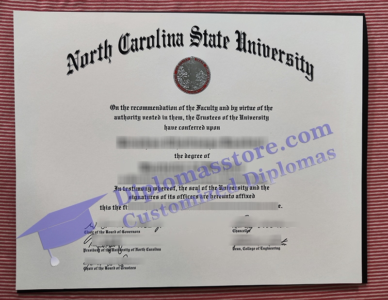 North Carolina State University diploma, NC State University certificate,