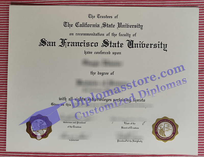 SFSU diploma, San Francisco State University degree,