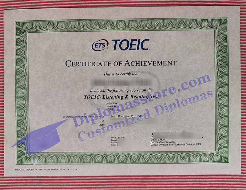 TOEIC certificate, TOEIC result,