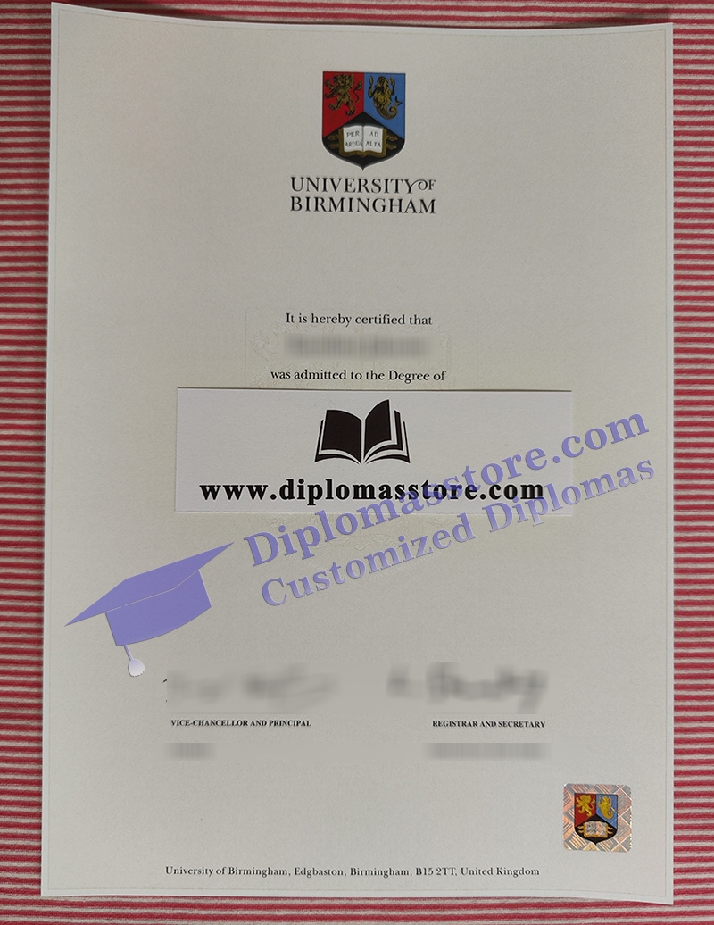 University of Birmingham degree, University of Birmingham certificate,