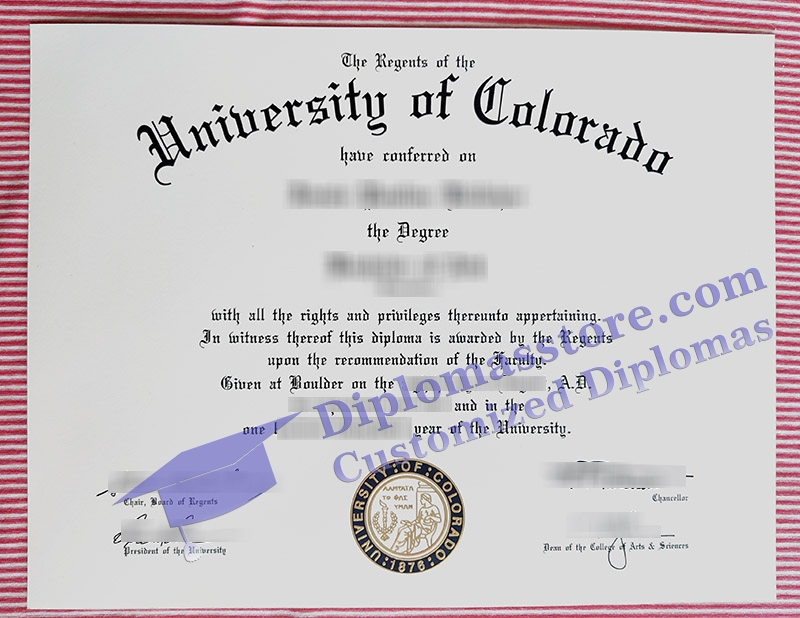 University of Colorado diploma, University of Colorado certificate,