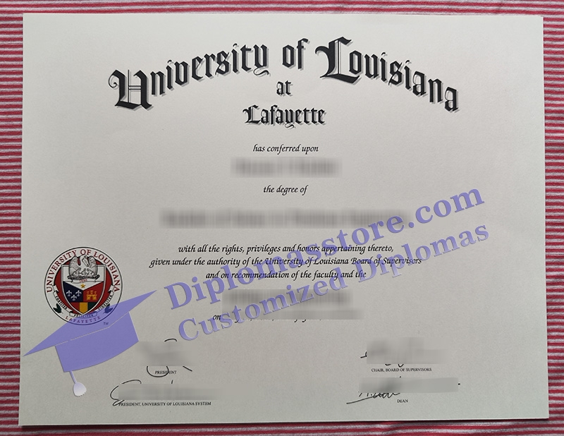 University of Louisiana at Lafayette diploma, UL Lafayette certificate,