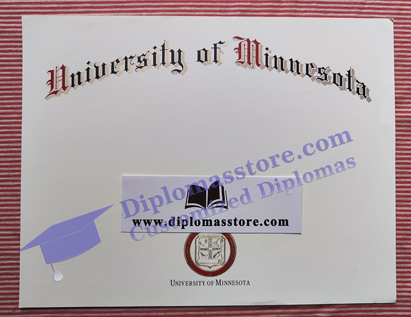 University of Minnesota diploma certificate, University of Minnesota degree,