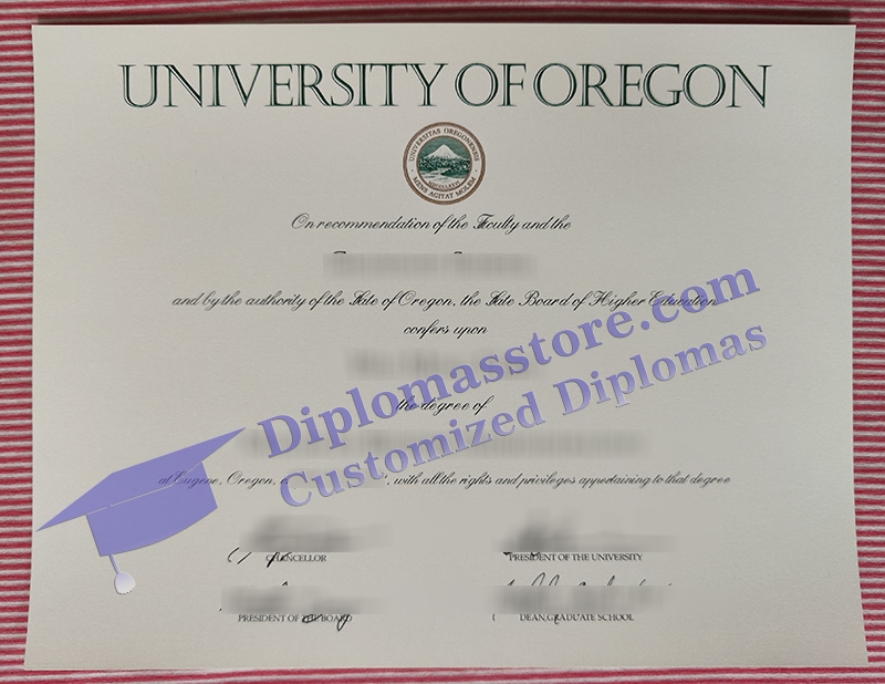 University of Oregon diploma, University of Oregon certificate,