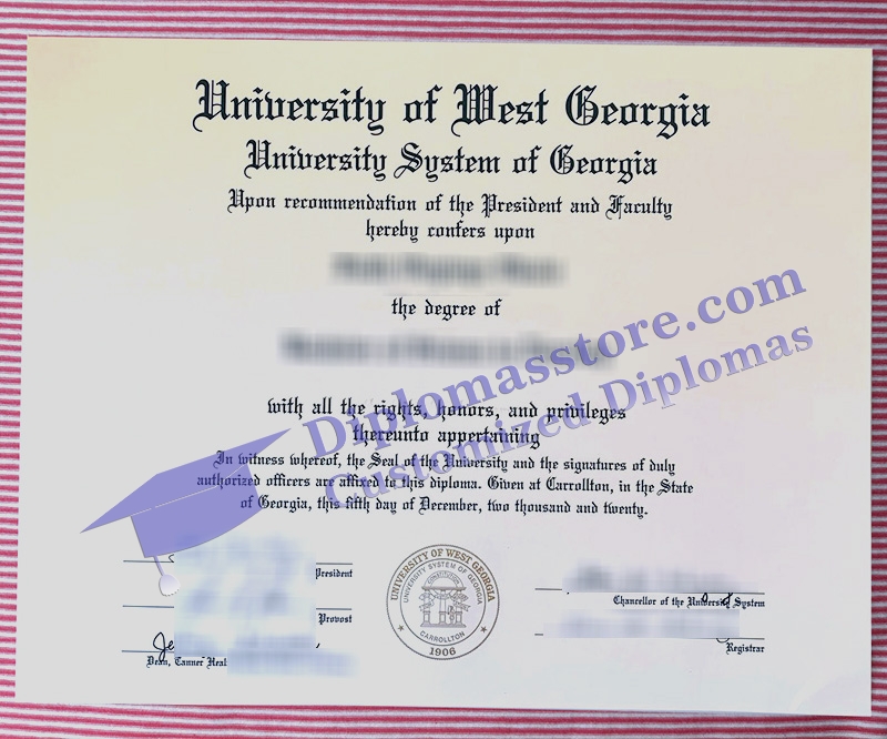 University of West Georgia diploma, University of West Georgia certificate,