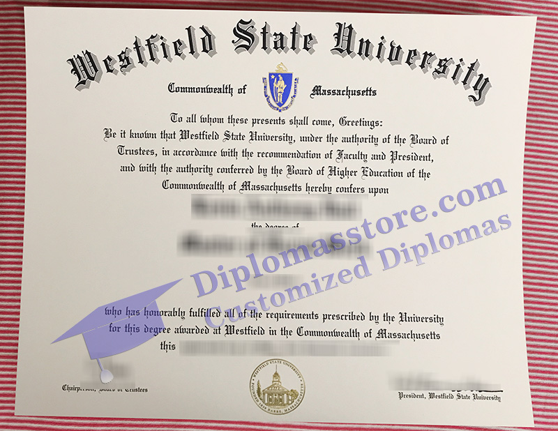 Westfield State University diploma, Westfield State University certificate,