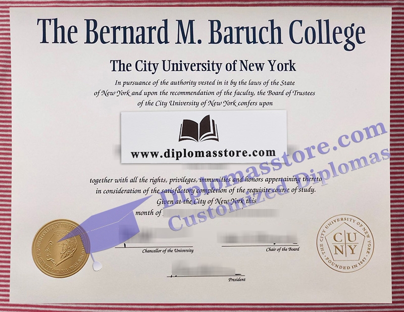 Baruch College diploma, Bernard M Baruch College degree,