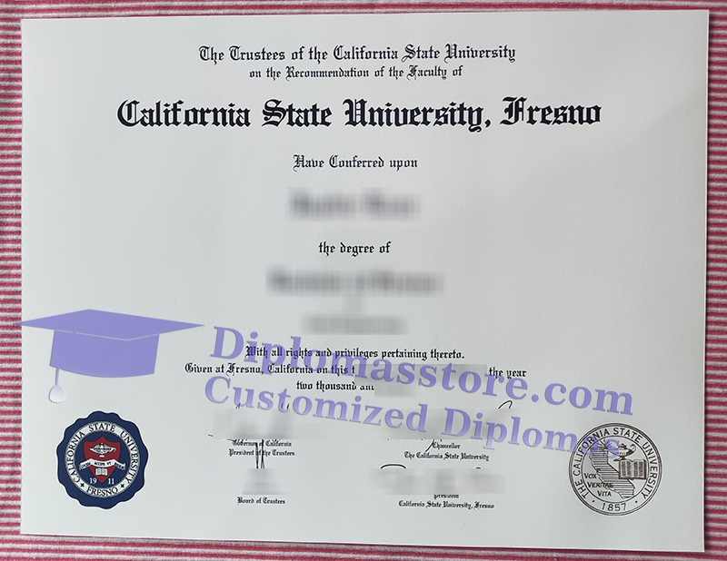 CSU Fresno diploma, Fresno State certificate,