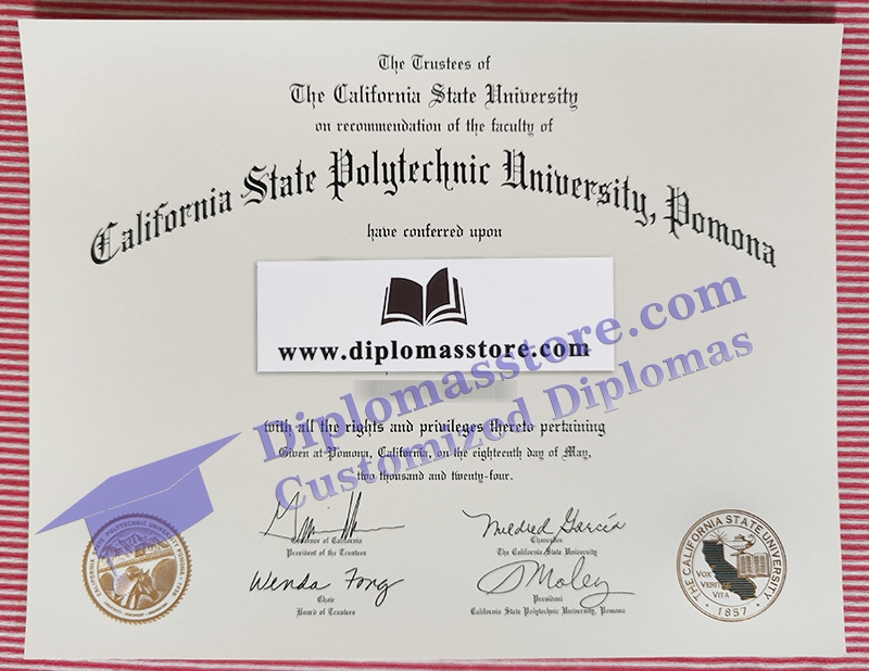 Cal Poly Pomona diploma, Cal Poly Pomona certificate,