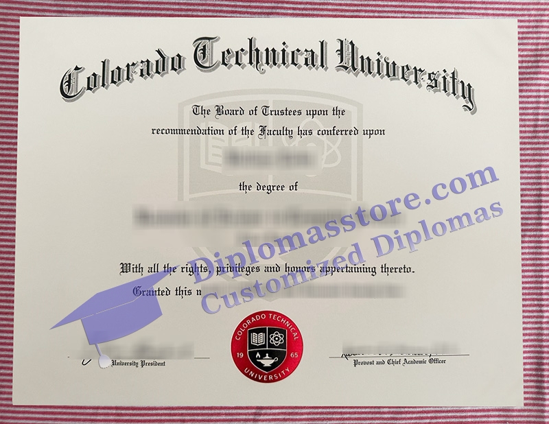 Colorado Technical University diploma, Colorado Technical University certificate,