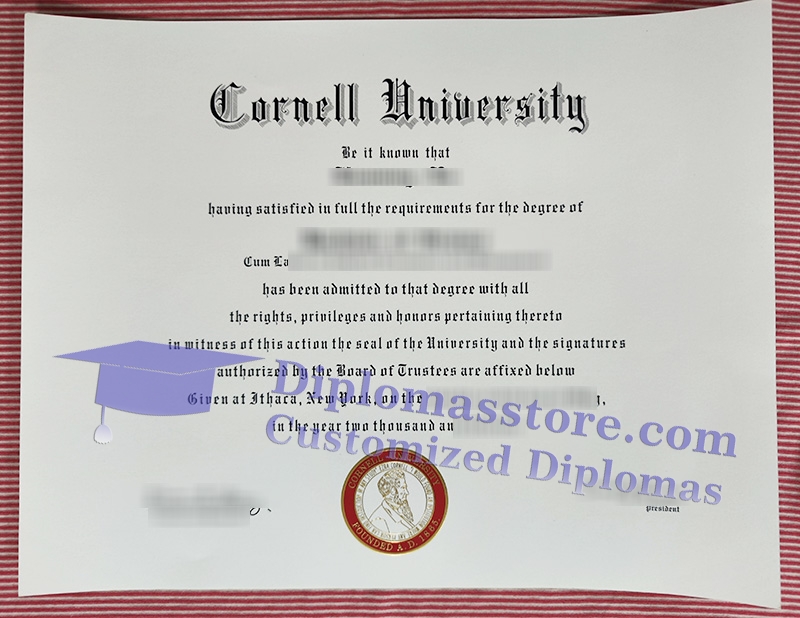 Cornell University diploma, Cornell University certificate,
