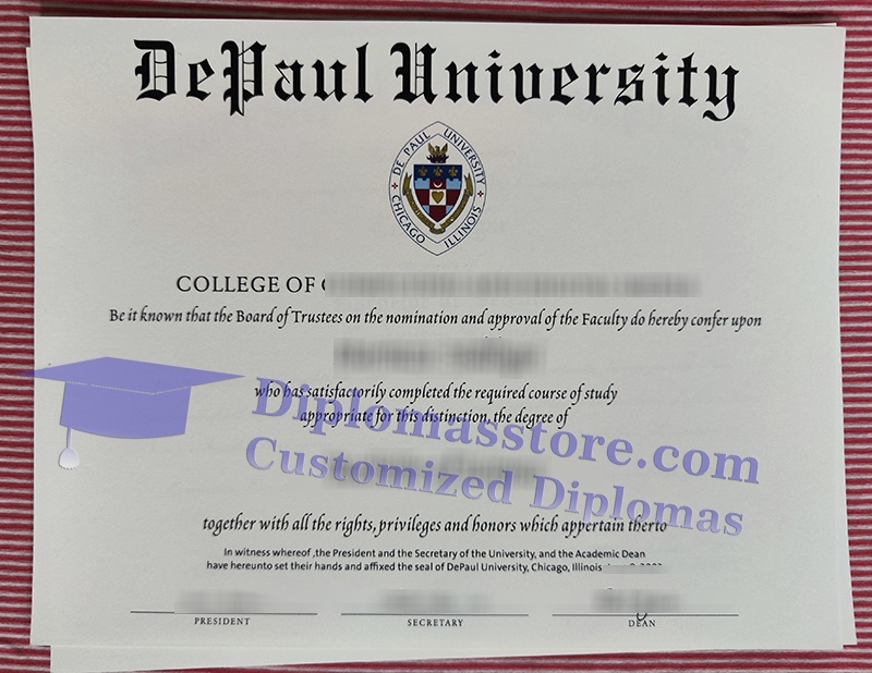 DePaul University diploma, DePaul University certificate,