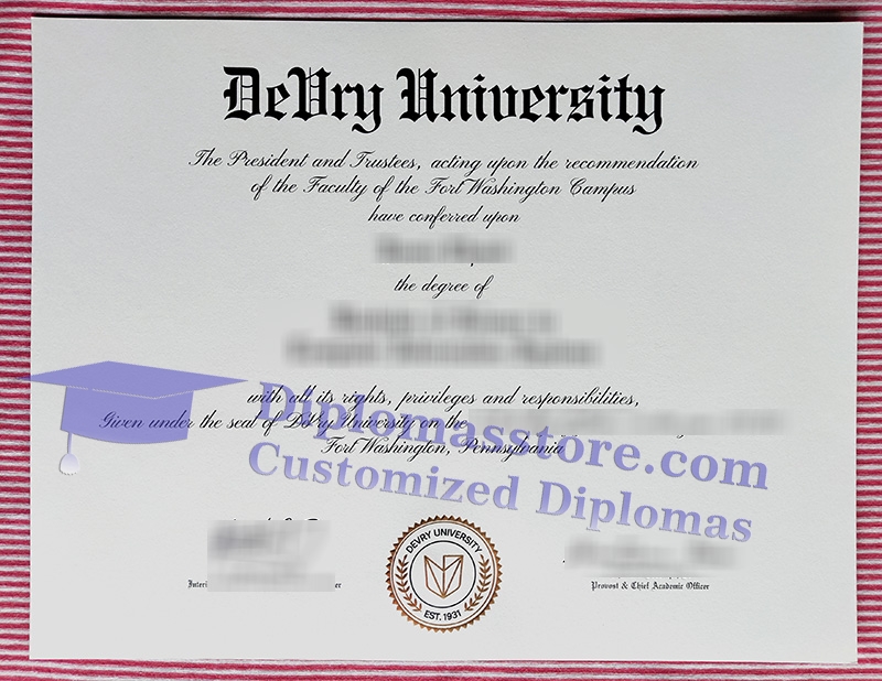 Devry University diploma, Devry University certificate,