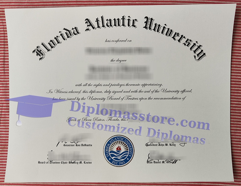 Florida Atlantic University diploma, FAU certificate,
